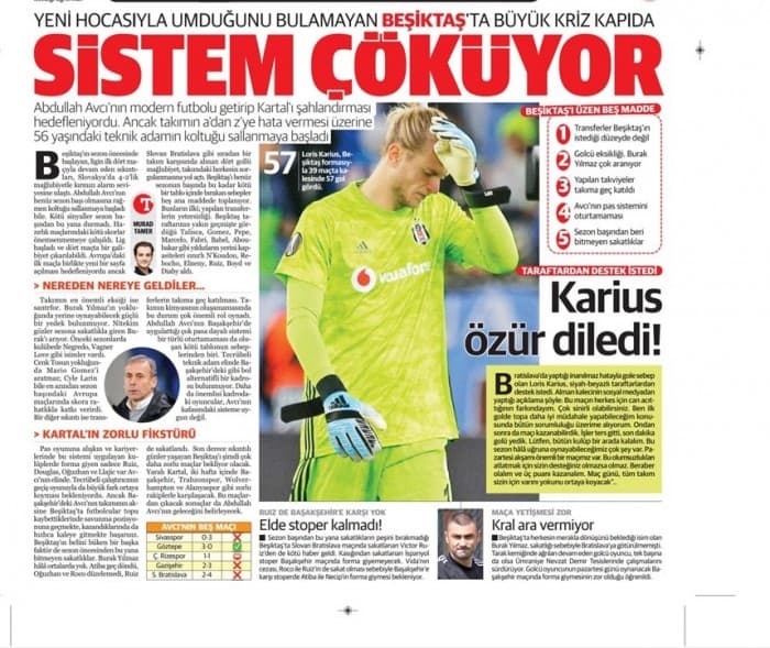 Gazetelerde günün Beşiktaş manşetleri! (21.09.2019)