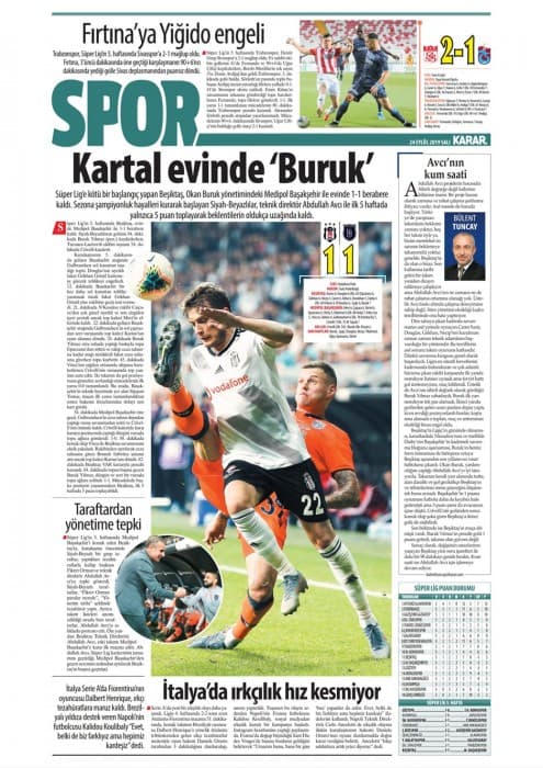 Beşiktaş-Başakşehir maçının ardından gazete manşetleri! (23.09.2019)