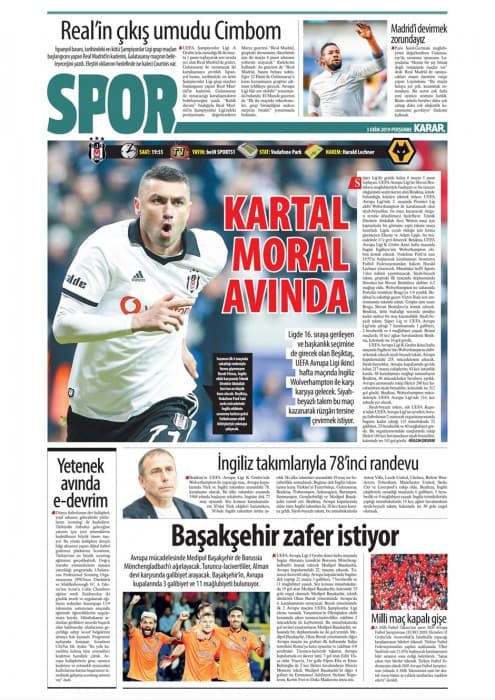 Gazetelerde günün Beşiktaş manşetleri! (03.10.2019)
