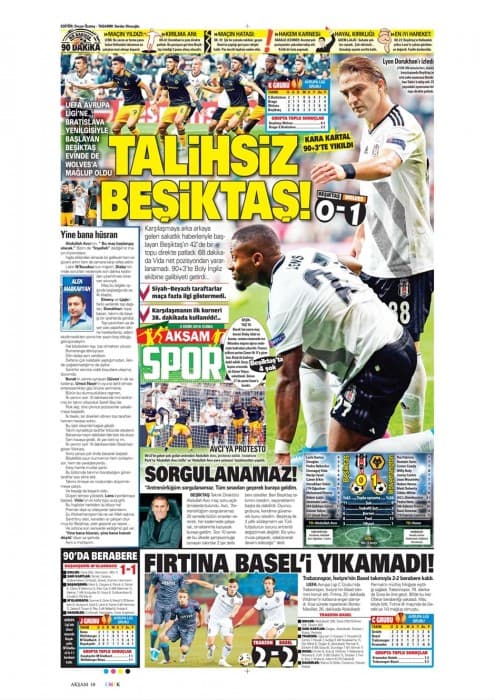 Beşiktaş-Wolves maçının ardından gazete manşetleri