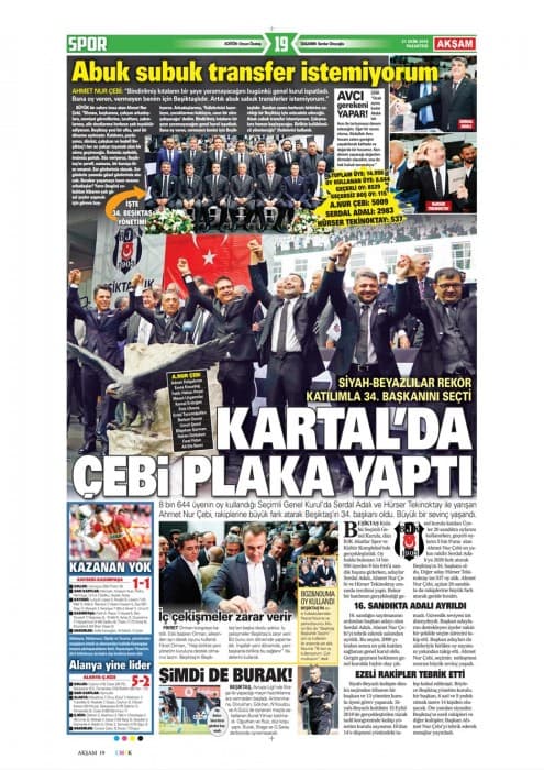 Gazetelerde Ahmet Nur Çebi manşetleri!