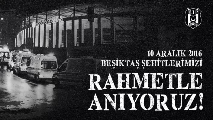 10 Aralık 2016 her şey siyah! Şehitlerimizi saygıyla ve rahmetle anıyoruz!
