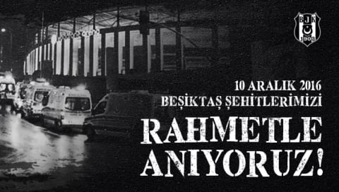 10 Aralık 2016 her şey siyah! Şehitlerimizi saygıyla ve rahmetle anıyoruz!