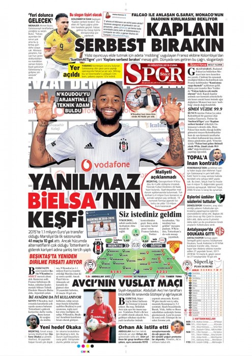 Gazetelerde günün Beşiktaş manşetleri! (23.08.2019)