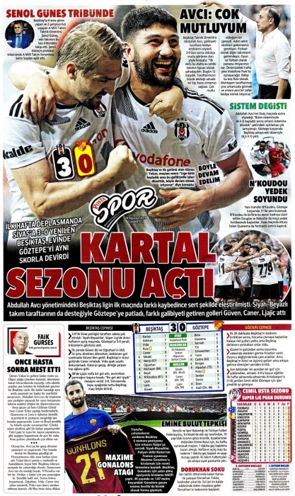 Beşiktaş'ın Göztepe galibiyeti gazete manşetlerine böyle yansıdı!