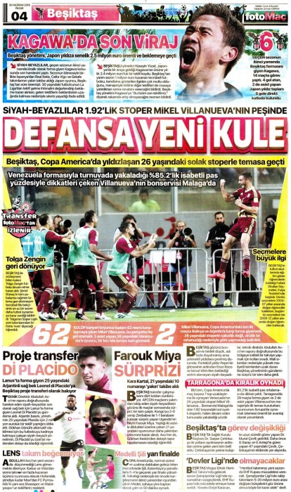 Gazetelerde günün Beşiktaş manşetleri! (30.06.2019)