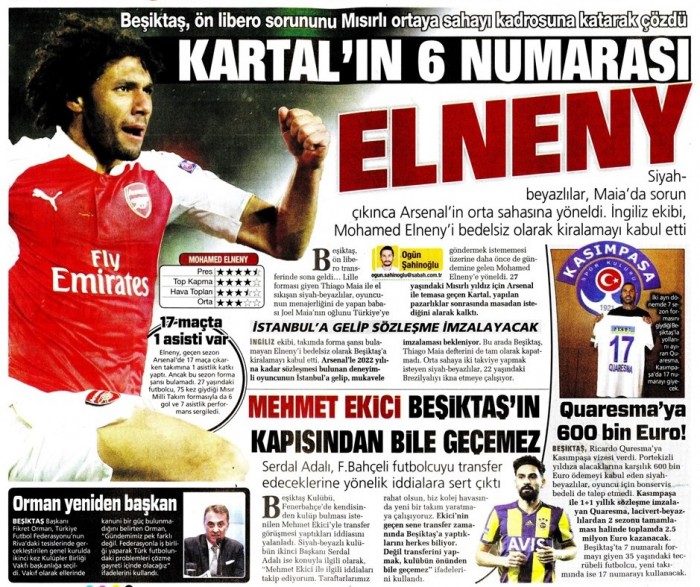 Gazetelerde günün Beşiktaş manşetleri! (30.08.2019)
