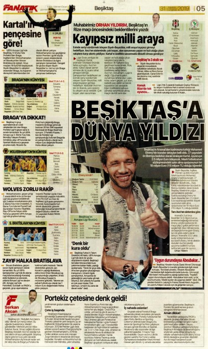 Gazetelerde günün Beşiktaş manşetleri! (31.08.2019)
