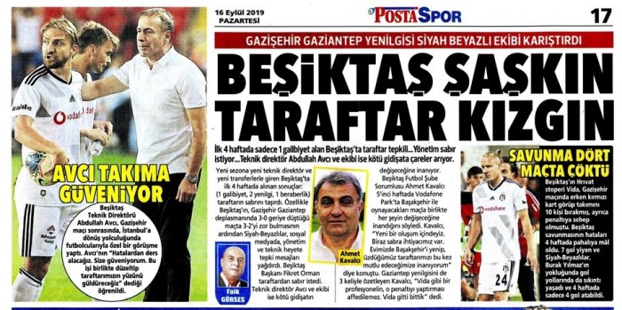 Gazetelerde günün Beşiktaş manşetleri! (16.09.2019)