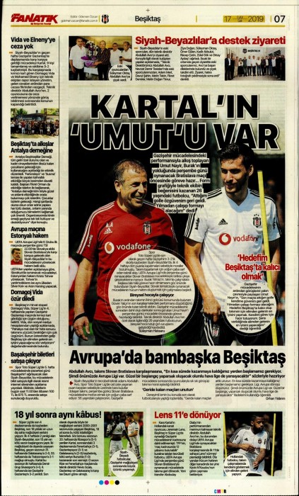 Gazetelerde günün Beşiktaş manşetleri! (17.09.2019)