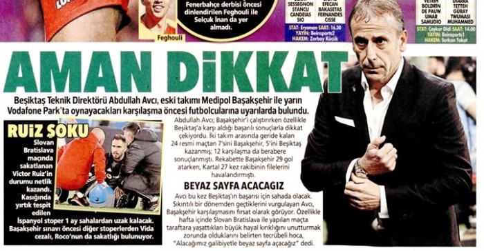 Gazetelerde günün Beşiktaş manşetleri! (22.09.2019)