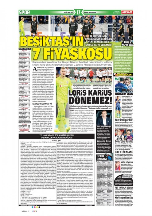Gazetelerde günün Beşiktaş manşetleri! (22.09.2019)