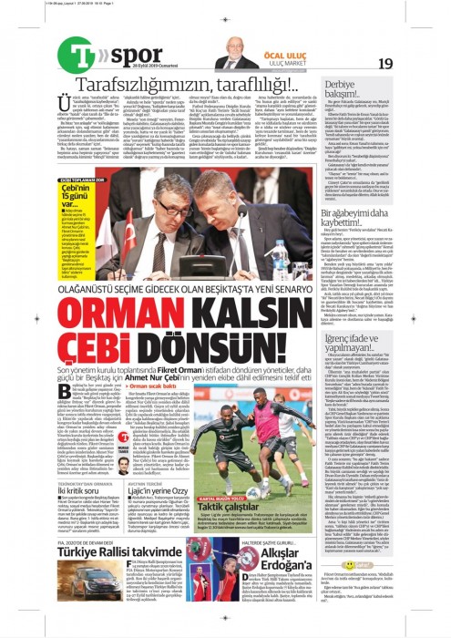 Gazetelerde günün Beşiktaş manşetleri! (28.09.2019)