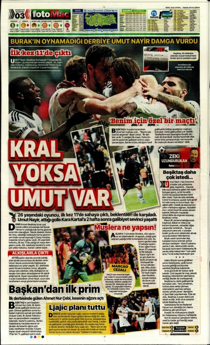 Beşiktaş'ın derbi galibiyetinin ardından gazete manşetleri!