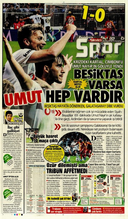 Beşiktaş'ın derbi galibiyetinin ardından gazete manşetleri!