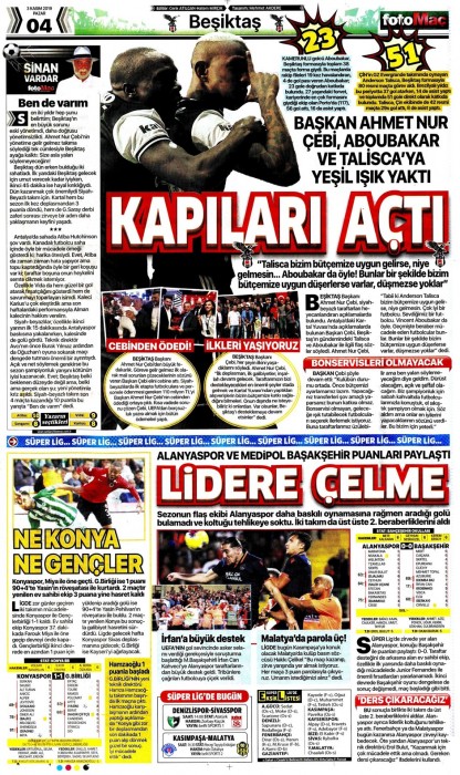 Beşiktaş'ın Antalyaspor galibiyetinin ardından gazete manşetleri!