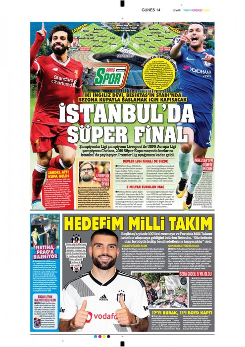 Gazetelerde günün Beşiktaş manşetleri! (14.08.2019)
