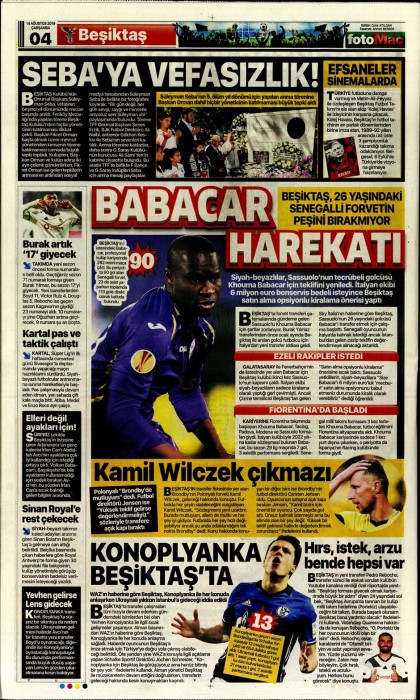 Gazetelerde günün Beşiktaş manşetleri! (14.08.2019)